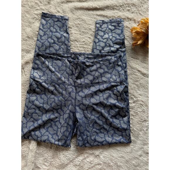 Silver Shine Print Leggings Large - Picture 2 of 3